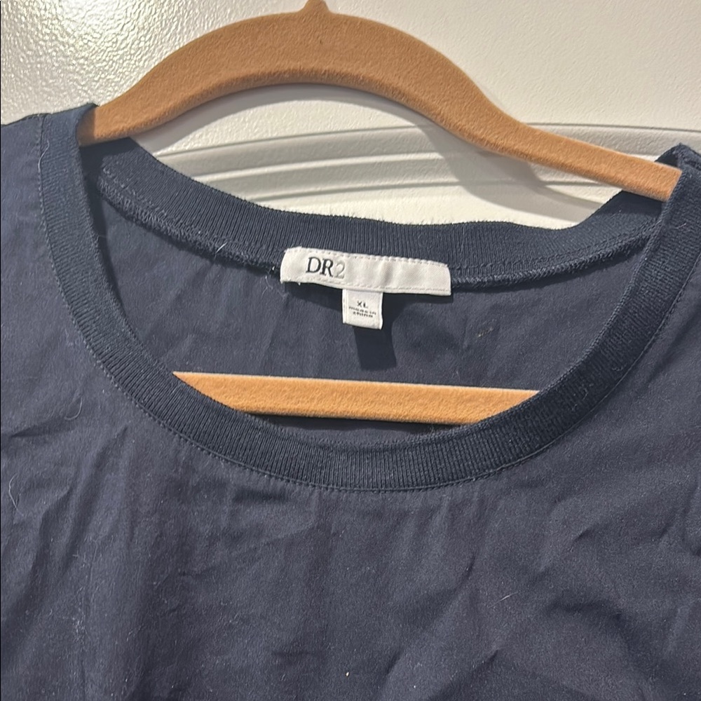 Navy Ruffle Sleeve Top - Picture 3 of 4